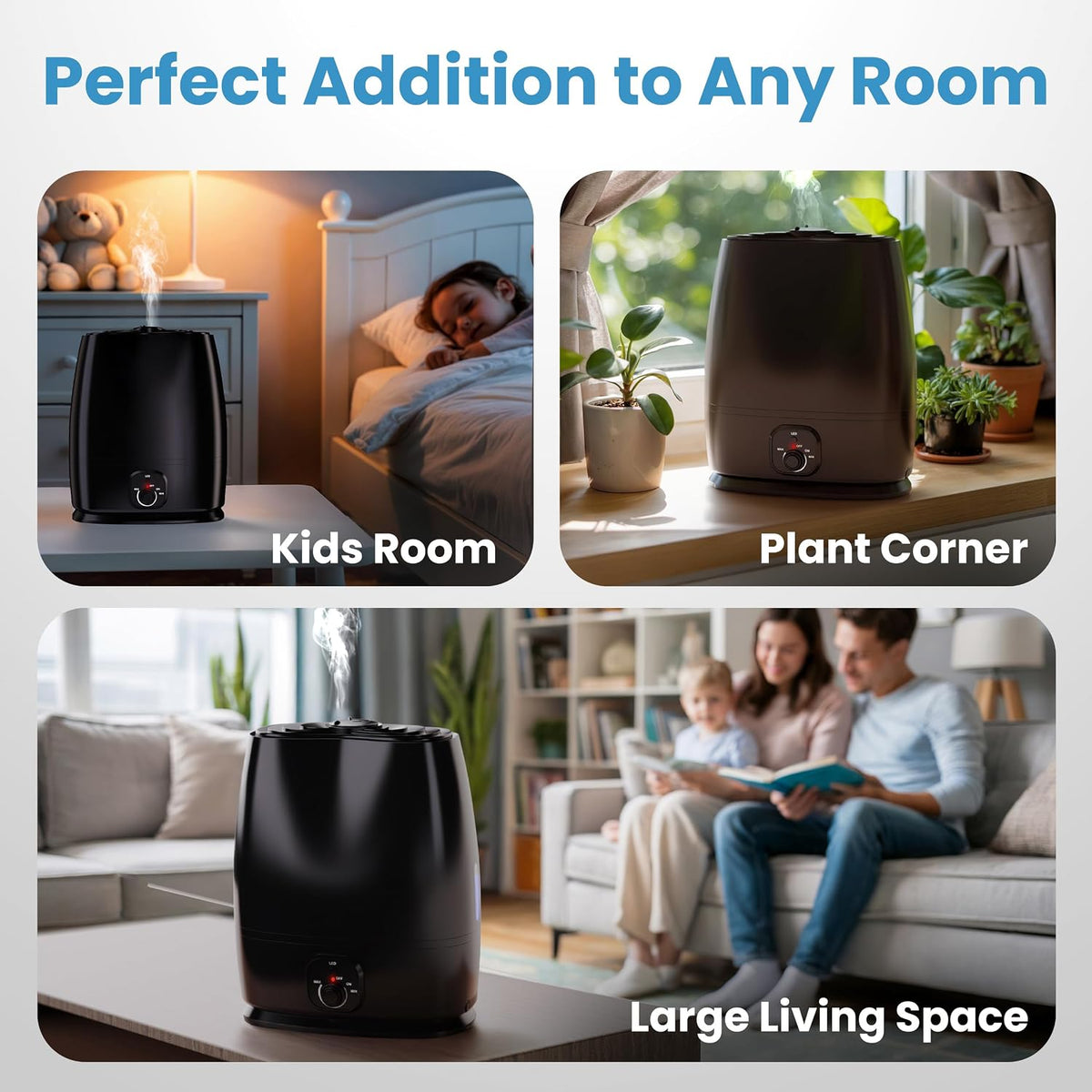 6L Large Humidifier for Bedroom, 28 Db Cool Mist