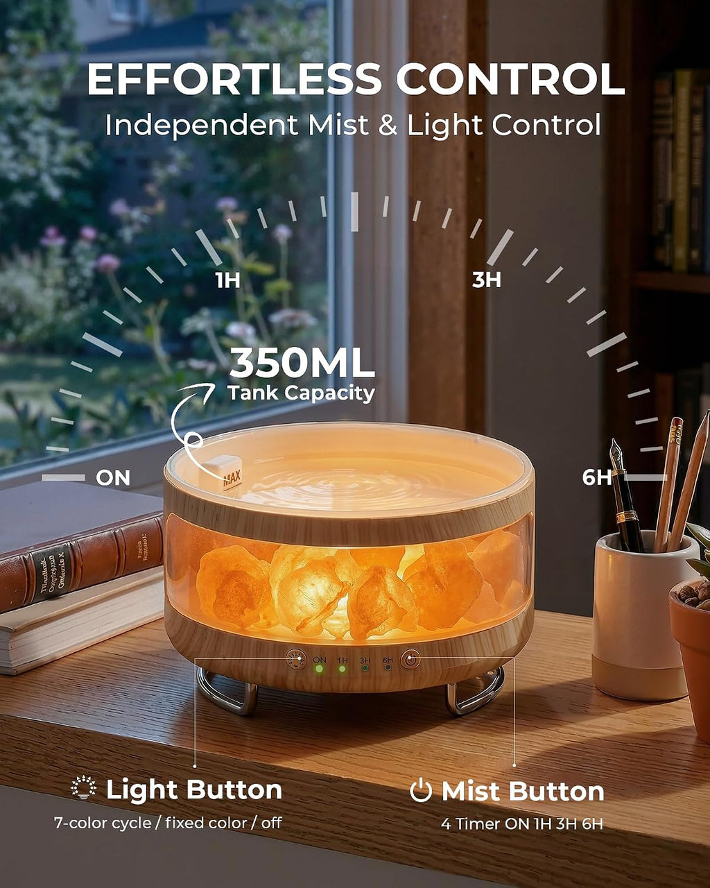 Essential Oil Diffuser with Himalayan Salt Lamp, Scent Diffusers for Home
