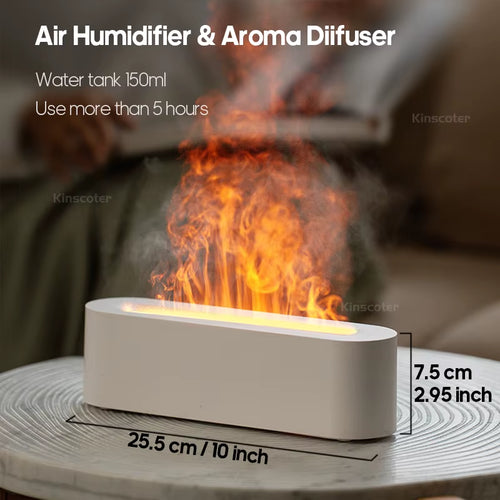 Colorful Flame Aromatherapy Essential Oil Diffuser and Ultrasonic Humidifier with Timer Function
