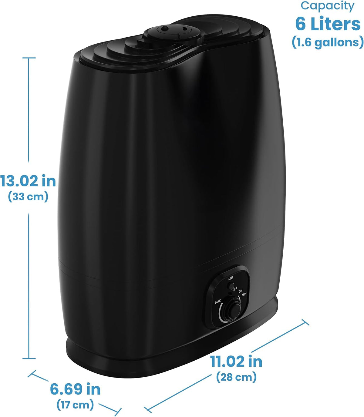 6L Large Humidifier for Bedroom, 28 Db Cool Mist