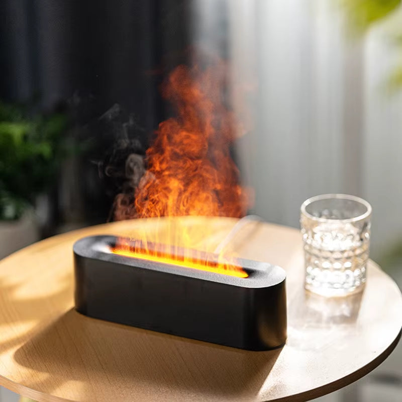 Colorful Flame Aromatherapy Essential Oil Diffuser and Ultrasonic Humidifier with Timer Function