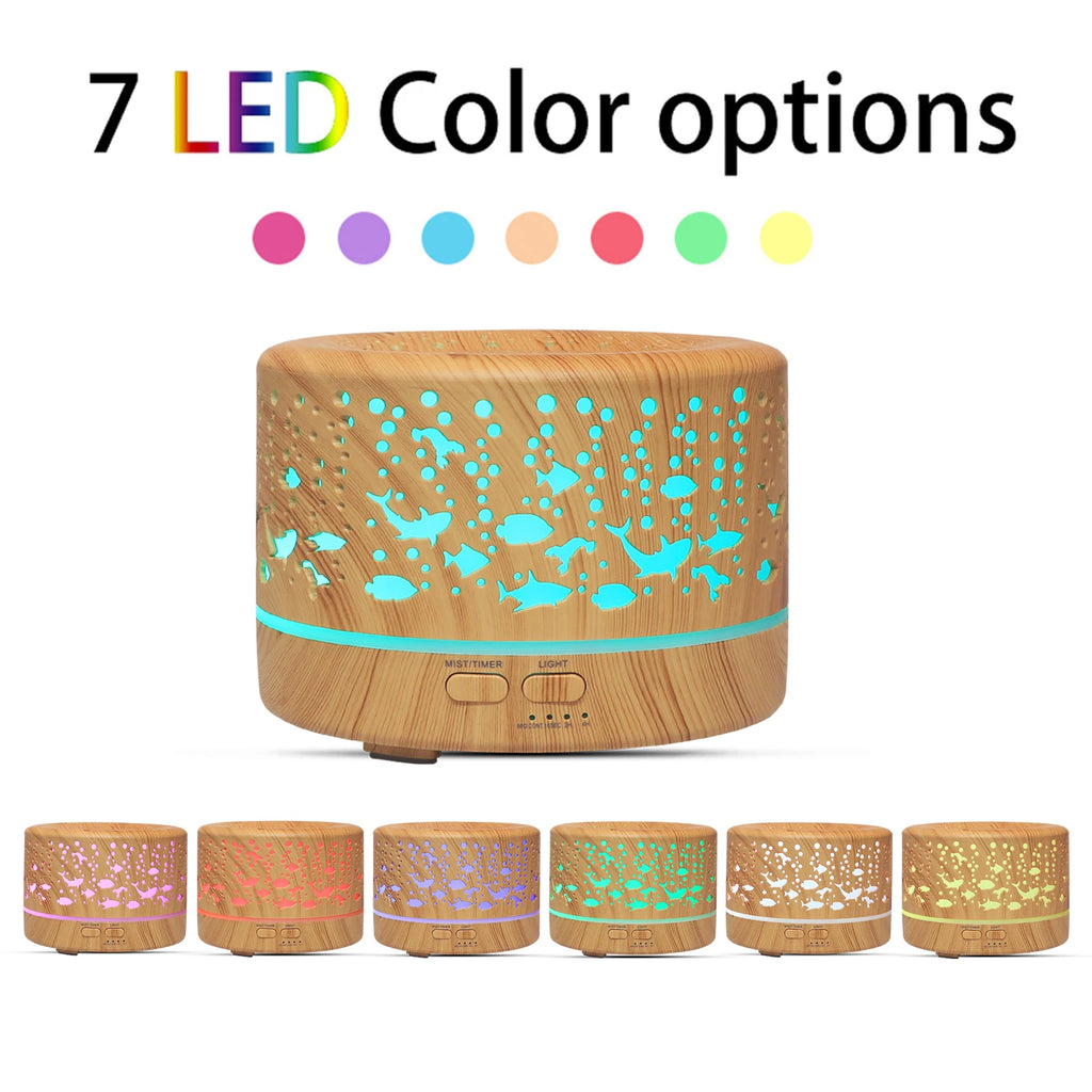 700Ml Wood Grain Aroma Diffuser Home Humidifiers Color Light Essential Oil Diffuser Aromatherapy Electric Oil Difusor