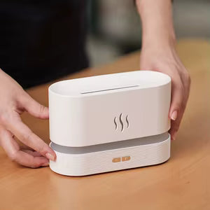 Ultrasonic Aroma Diffuser and Humidifier with LED Flame Lamp and Cool Mist Technology