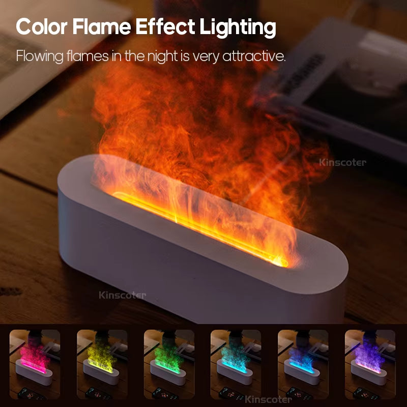 Colorful Flame Aromatherapy Essential Oil Diffuser and Ultrasonic Humidifier with Timer Function
