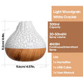 Volcano Air Humidifier 300ml - Desktop USB Water Mist Diffuser and Purifier with Colorful Ambient Night Light