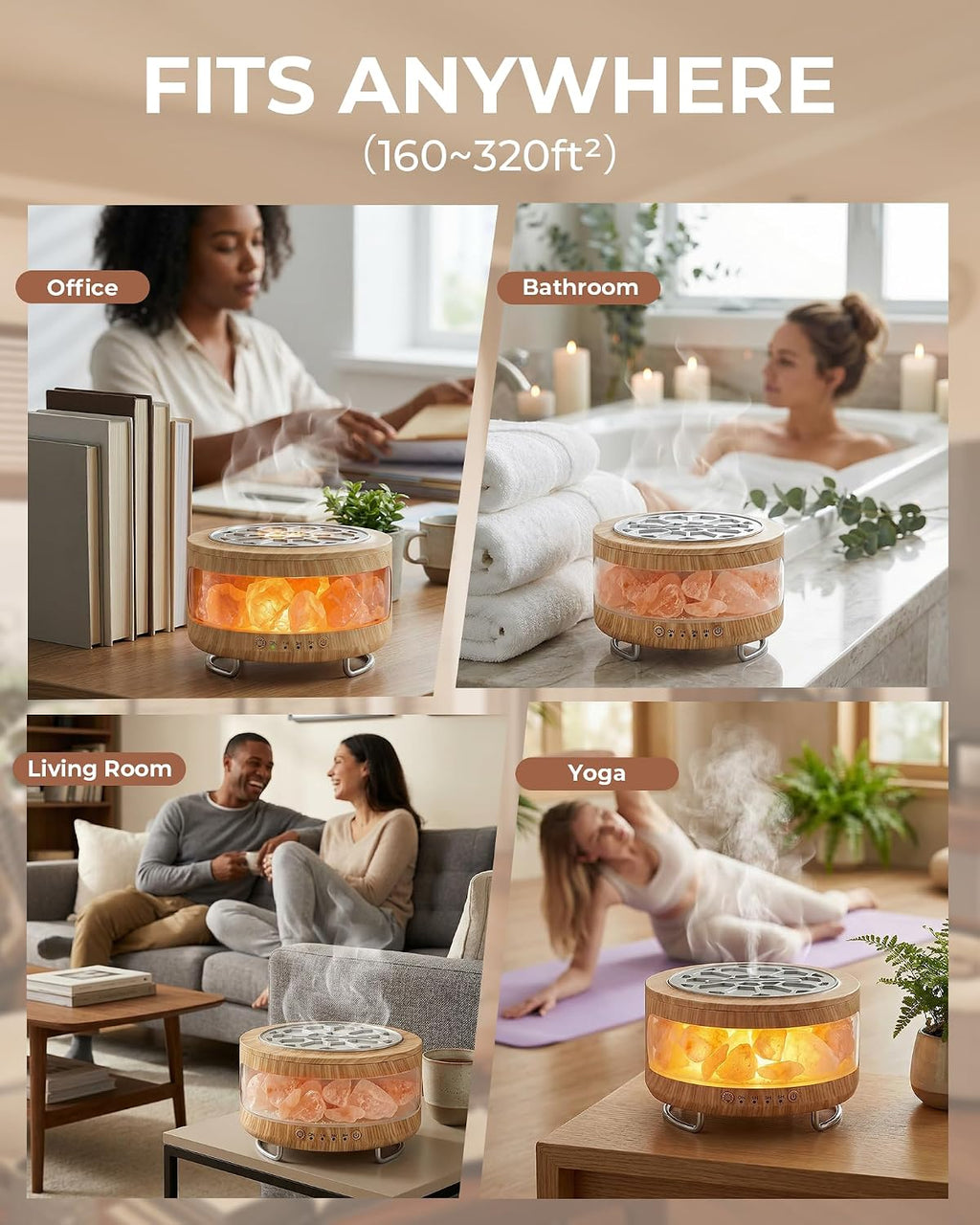 Essential Oil Diffuser with Himalayan Salt Lamp, Scent Diffusers for Home